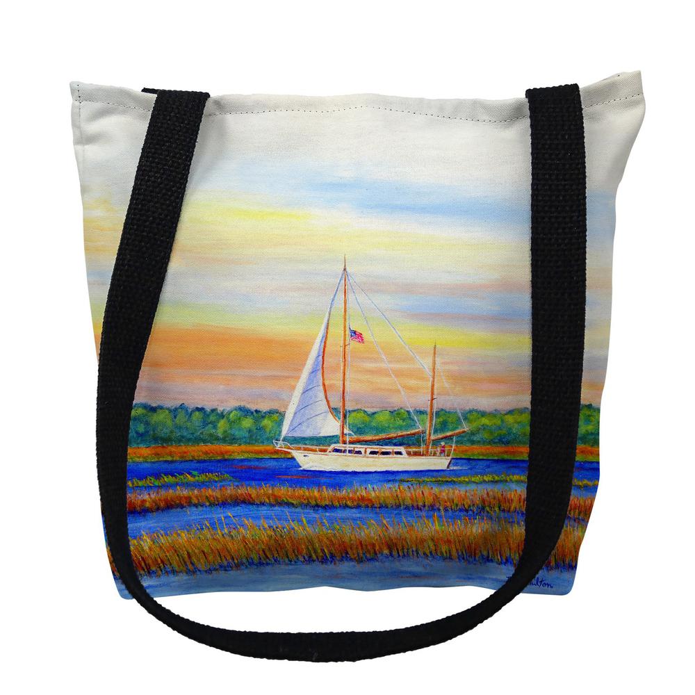 Marsh Sailing Large Tote Bag 18x18. The main picture.