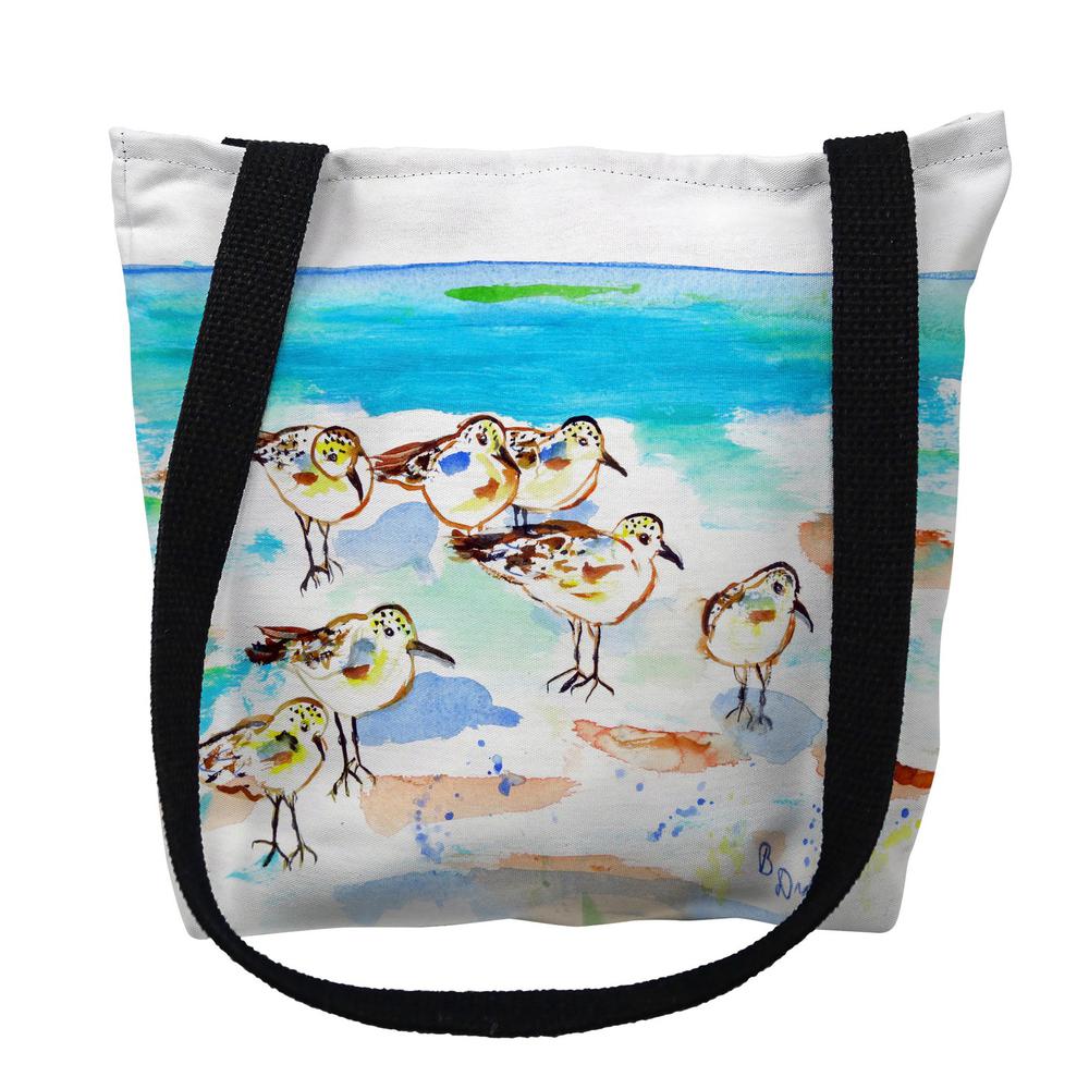 Seven Sanderlings Small Tote Bag 13x13. Picture 1
