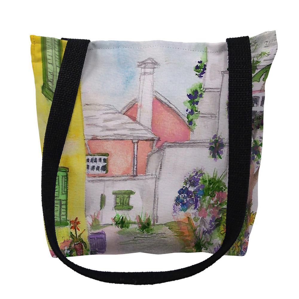 Yellow House Medium Tote Bag 16x16. Picture 1