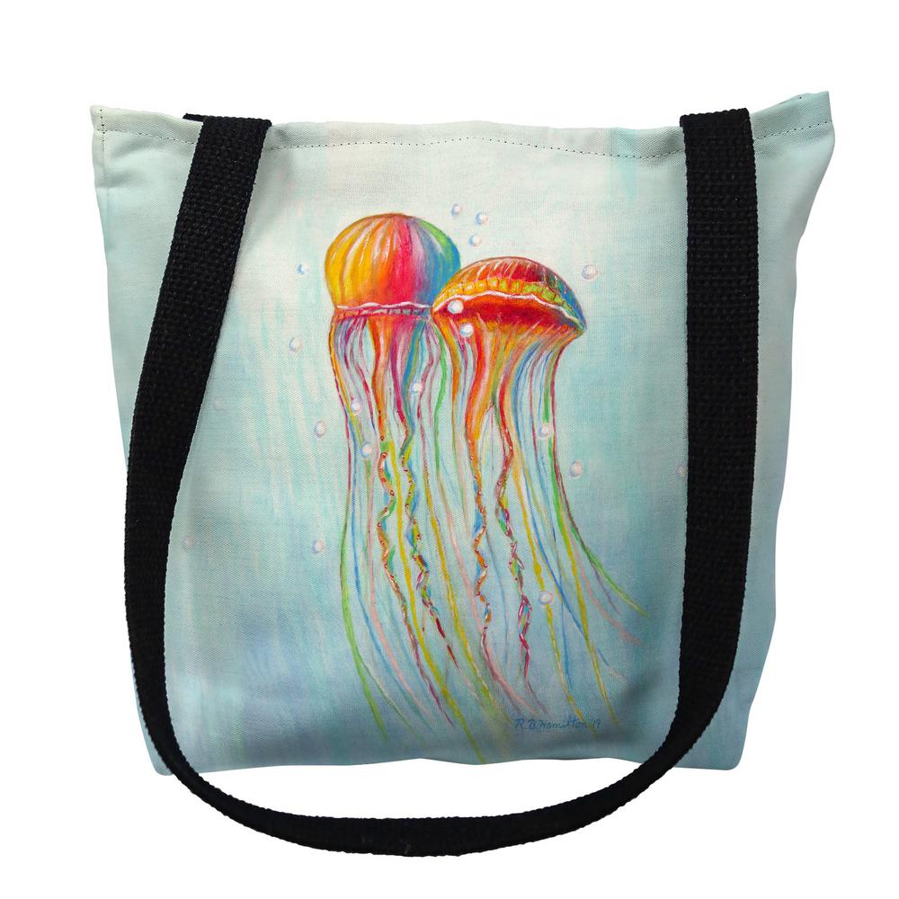 Colorful Jellyfish Medium Tote Bag 16x16. Picture 1
