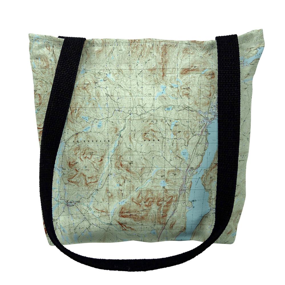 Schroon Lake II, Adirondack, NY Nautical Map Medium Tote Bag 16x16. Picture 1