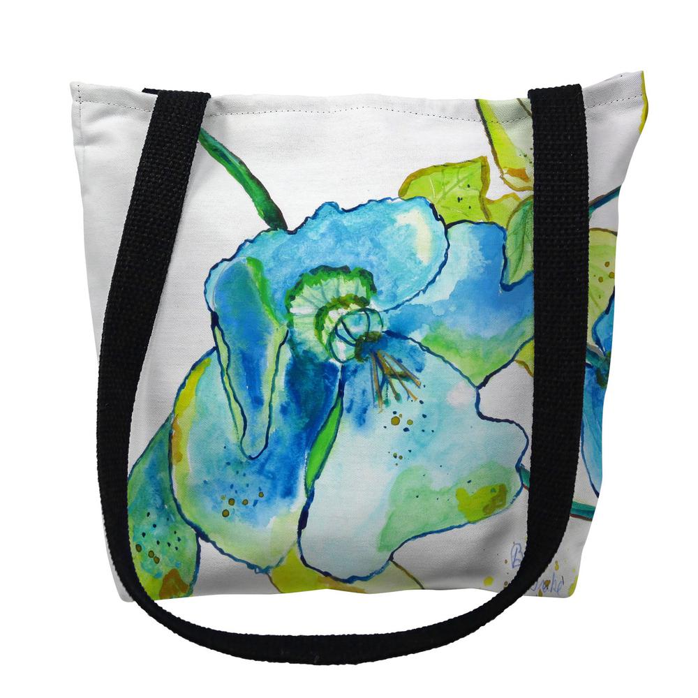 Blue Hibiscus Large Tote Bag 18x18. Picture 1