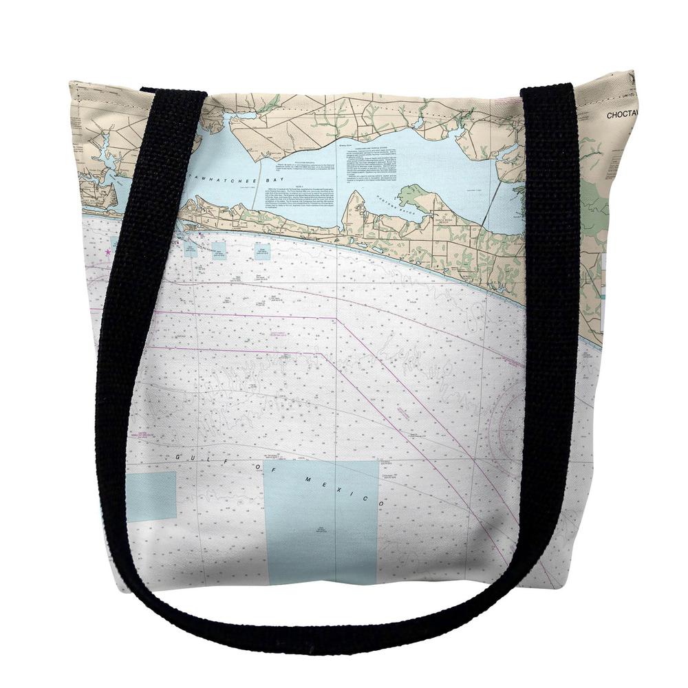 Choctawhatchee Bay, FL Nautical Map Medium Tote Bag 16x16. Picture 1