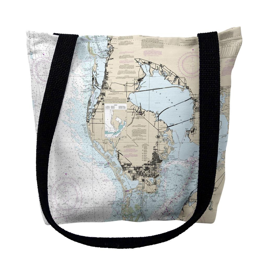 Tampa Bay, FL Nautical Map Medium Tote Bag 16x16. Picture 1