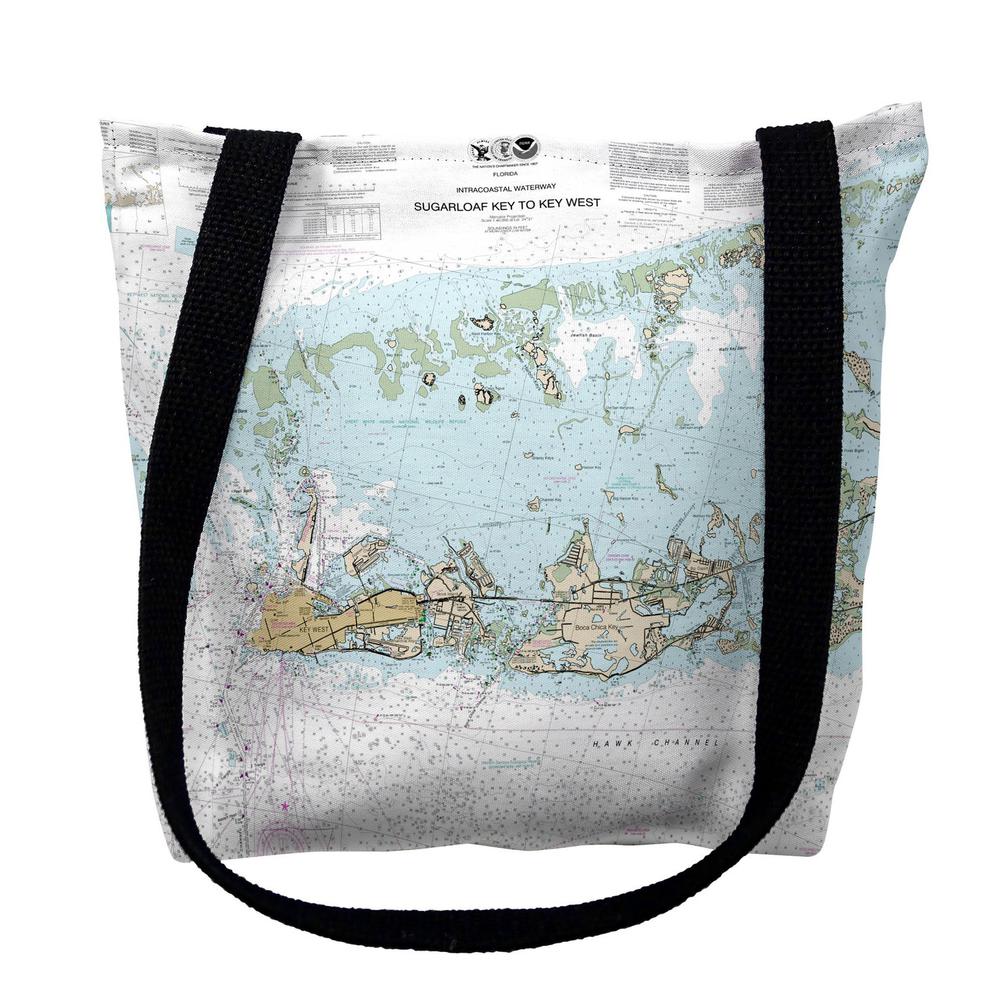 Sugarloaf Key to Key West, FL Nautical Map Medium Tote Bag 16x16. Picture 1