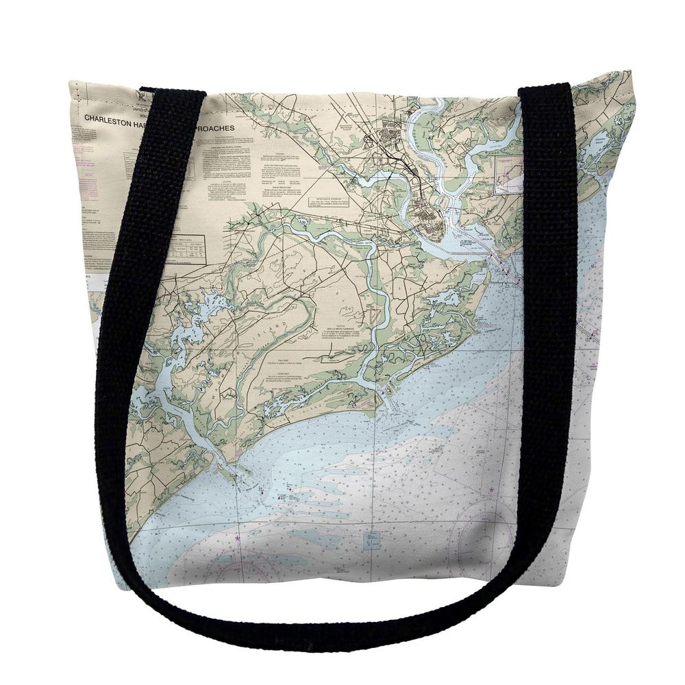 Charleston Harbor and Approaches, SC Nautical Map Medium Tote Bag 16x16. Picture 1