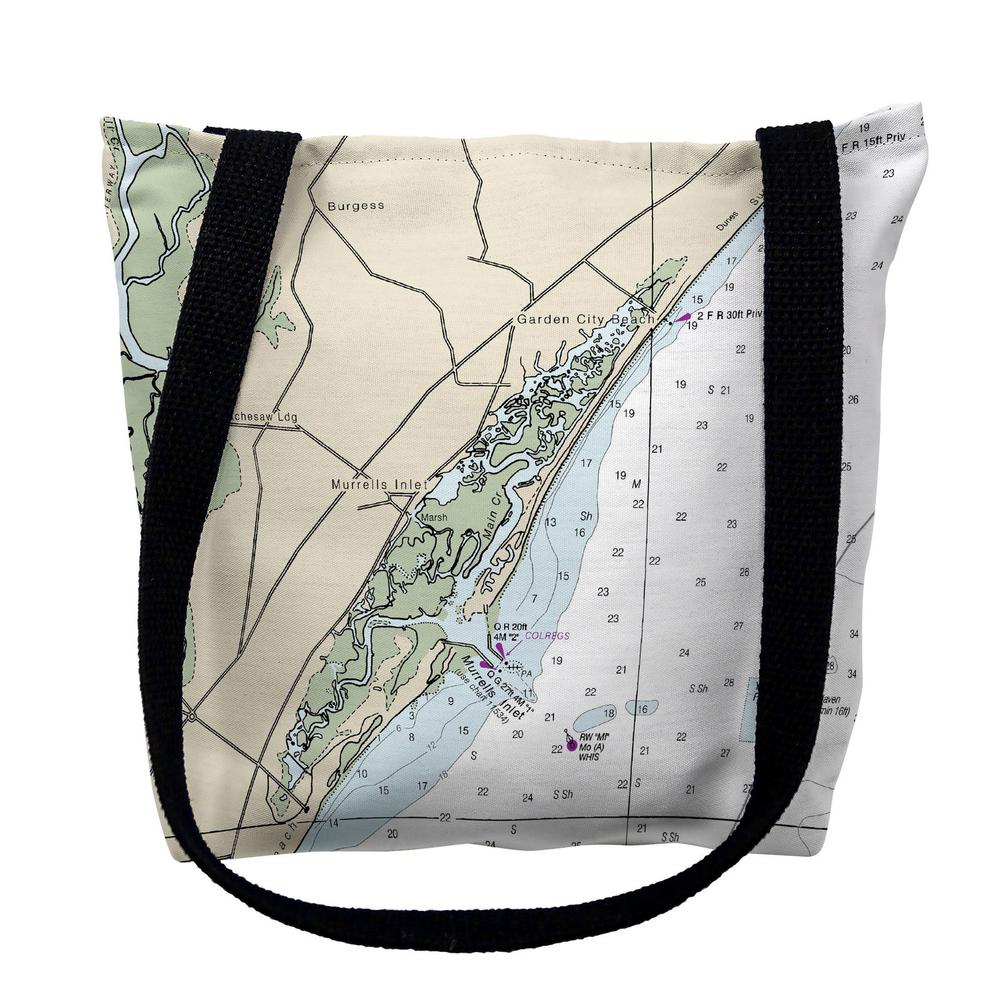 Murells Inlet, SC Nautical Map Medium Tote Bag 16x16. Picture 1