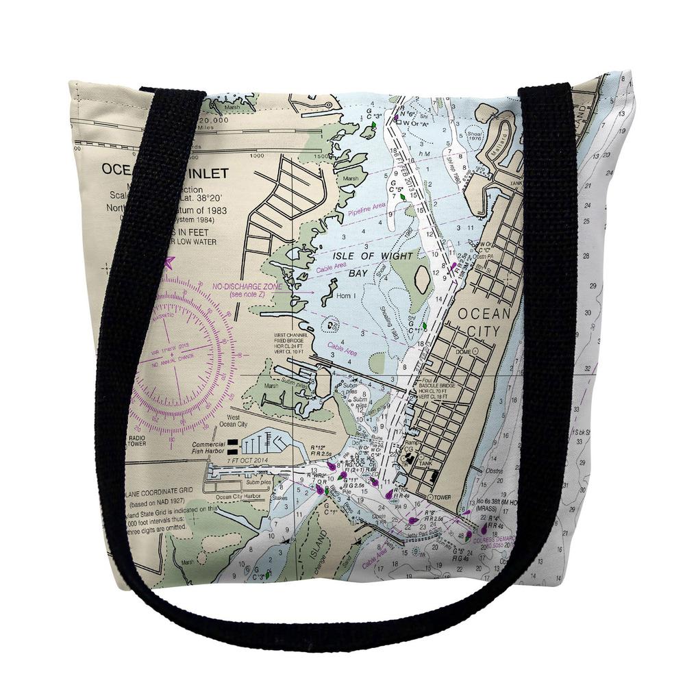 Ocean City Inlet, VA Nautical Map Medium Tote Bag 16x16. Picture 1