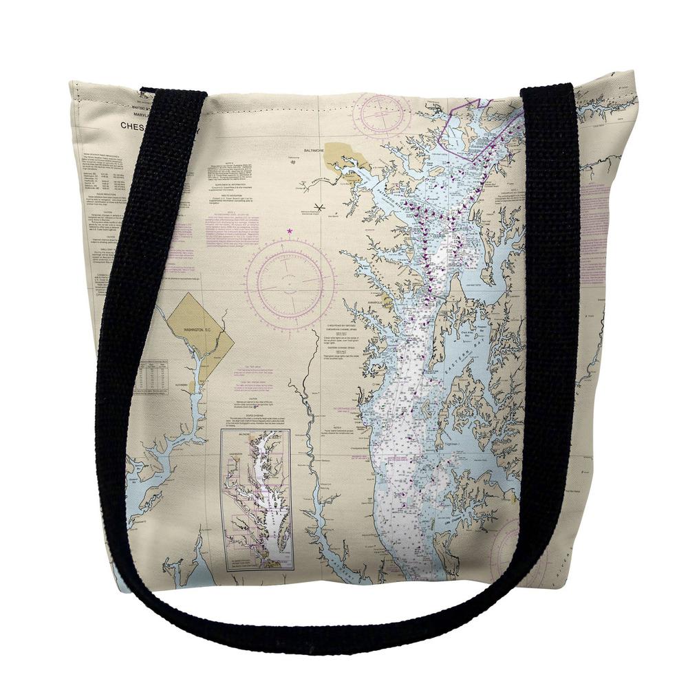 Rock Hall, MD Nautical Map Medium Tote Bag 16x16. Picture 1