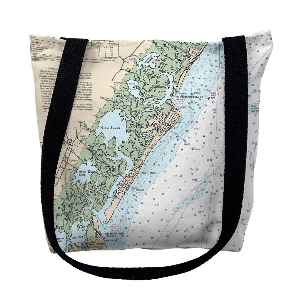 Little Egg Inlet to Hereford Inlet - Avalon, NH Nautical Map Medium Tote Bag 16x16. Picture 1
