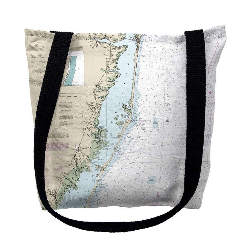 Long Beach, NJ Nautical Map Medium Tote Bag 16x16. Picture 1