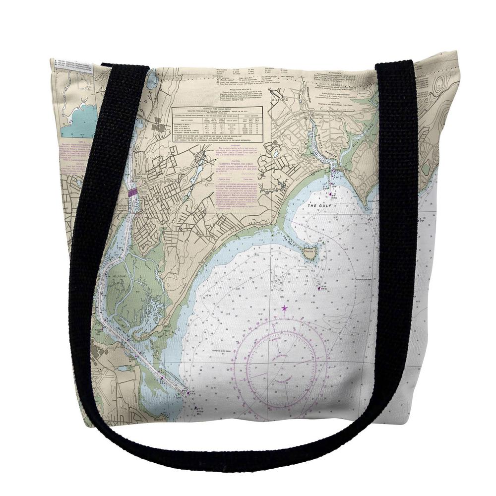 North Long Island Sound, NY Nautical Map Medium Tote Bag 16x16. Picture 1