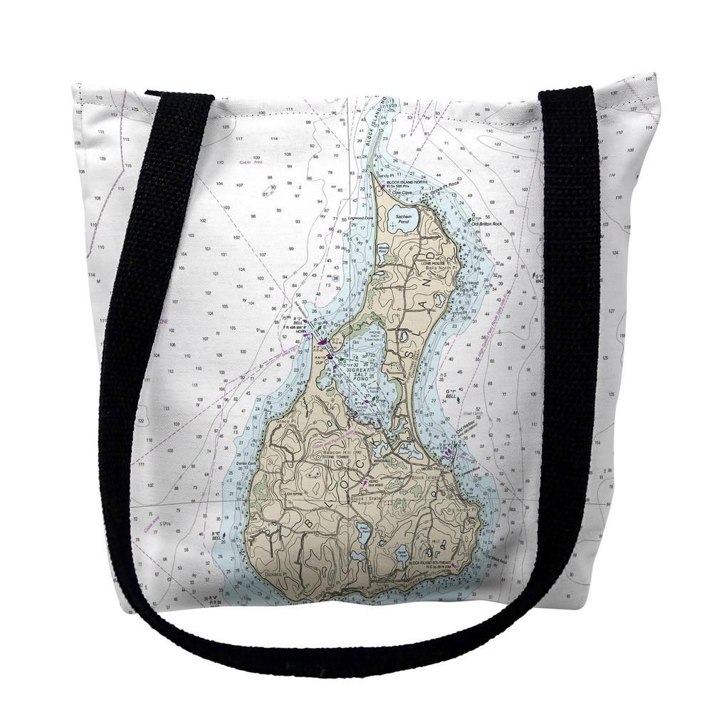 Block Island, RI Nautical Map Medium Tote Bag 16x16. Picture 1