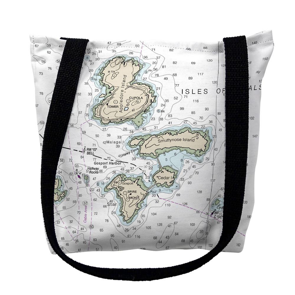 Isle of Shoals, NH Nautical Map Medium Tote Bag 16x16. Picture 1