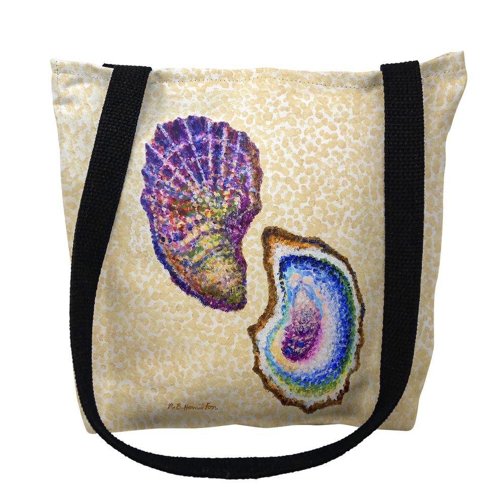 Two Oysters Medium Tote Bag 16x16. Picture 1