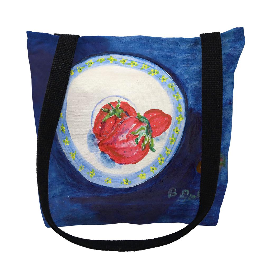 Strawberry Plate Medium Tote Bag 16x16. Picture 1