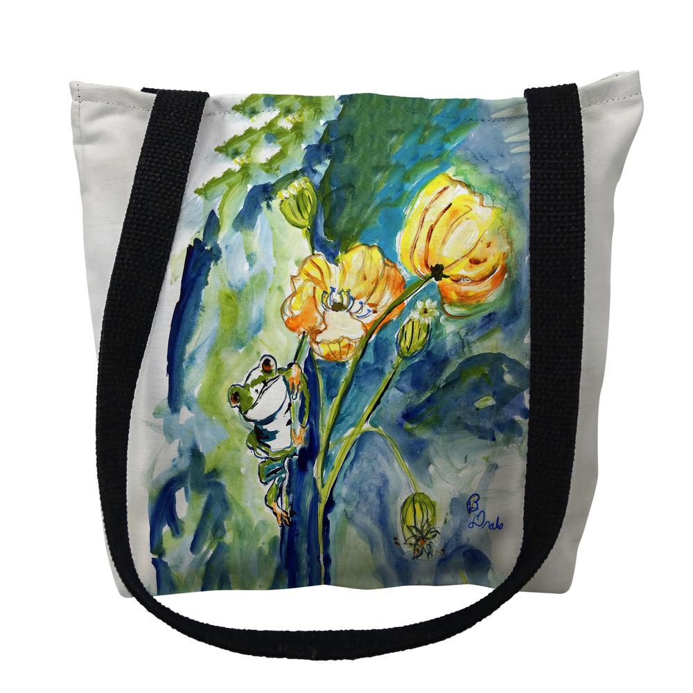 Frog & Flower Large Tote Bag 18x18. Picture 1