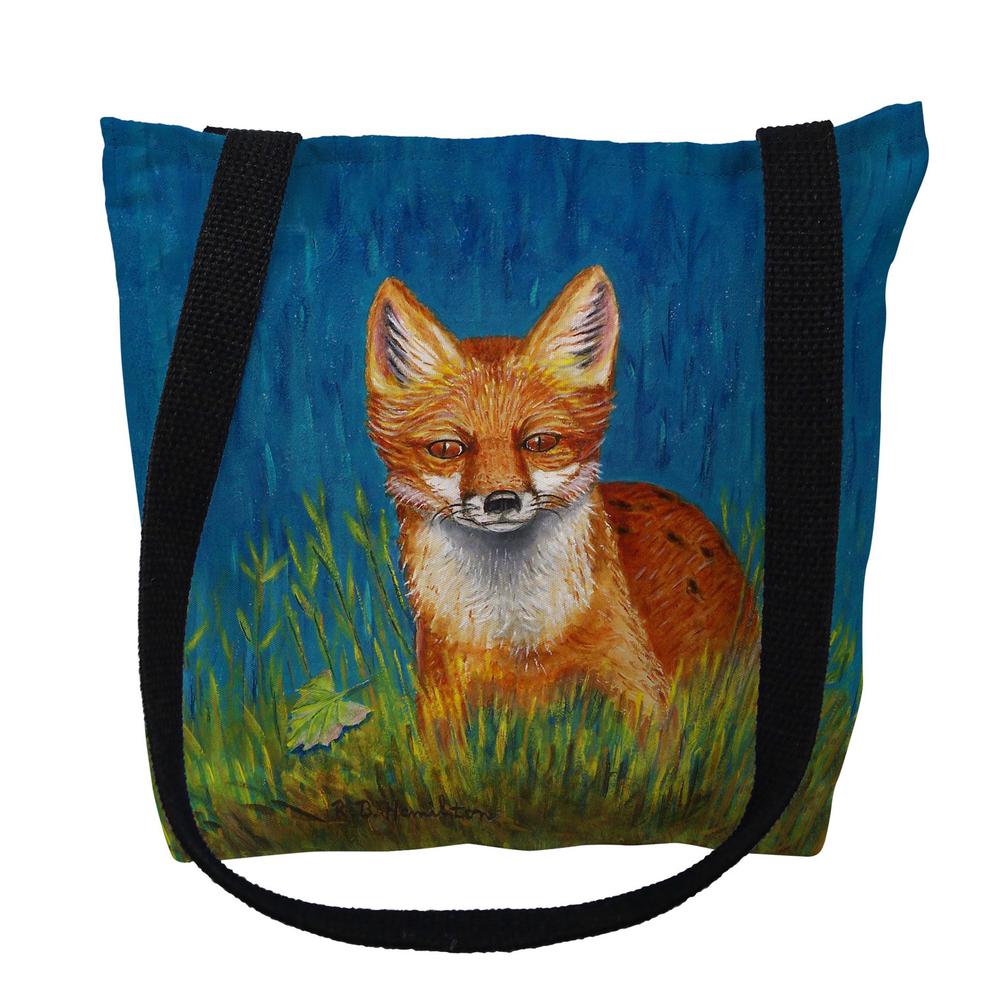Red Fox Medium Tote Bag 16x16. Picture 1