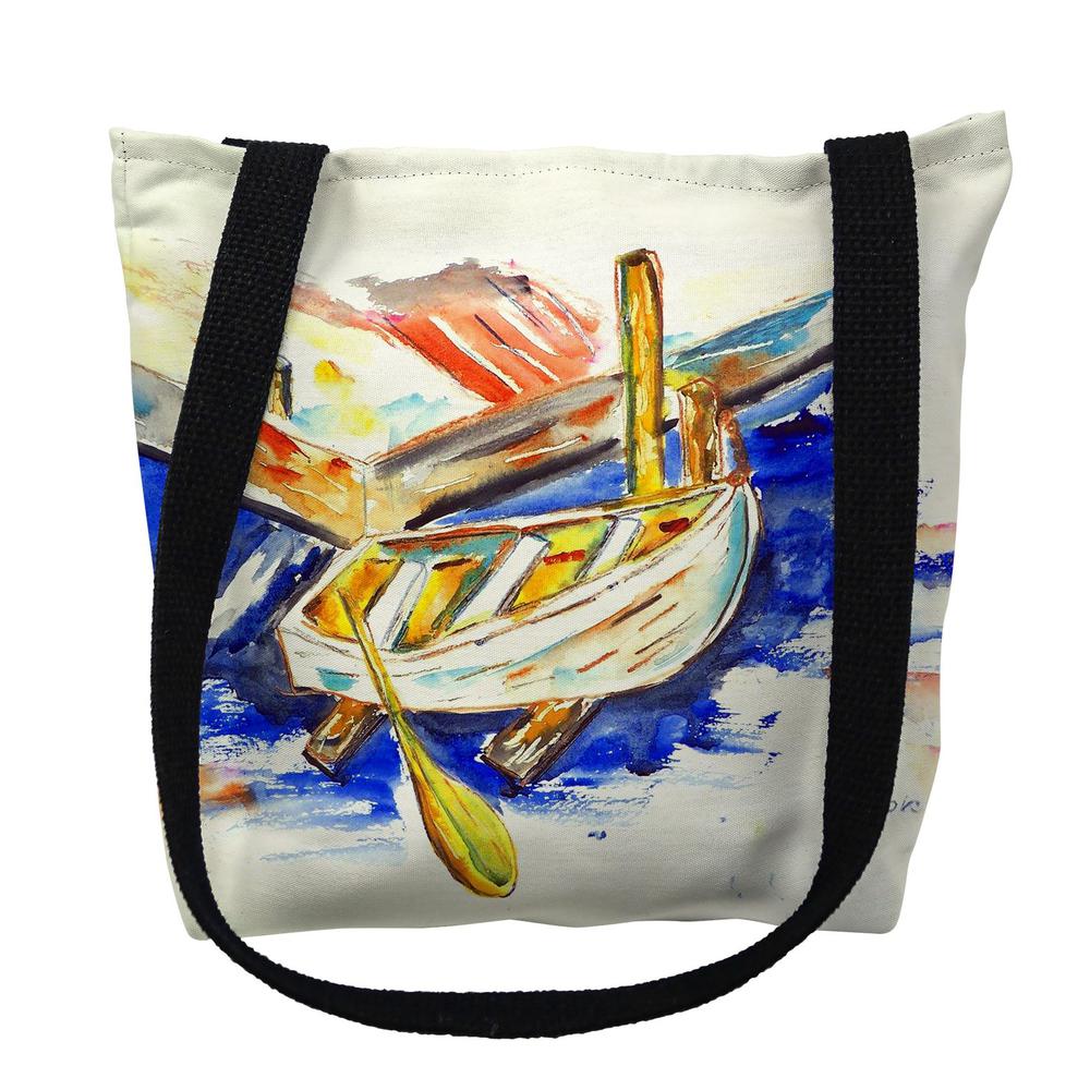 Betsy's Row Boat Large Tote Bag 18x18. Picture 1