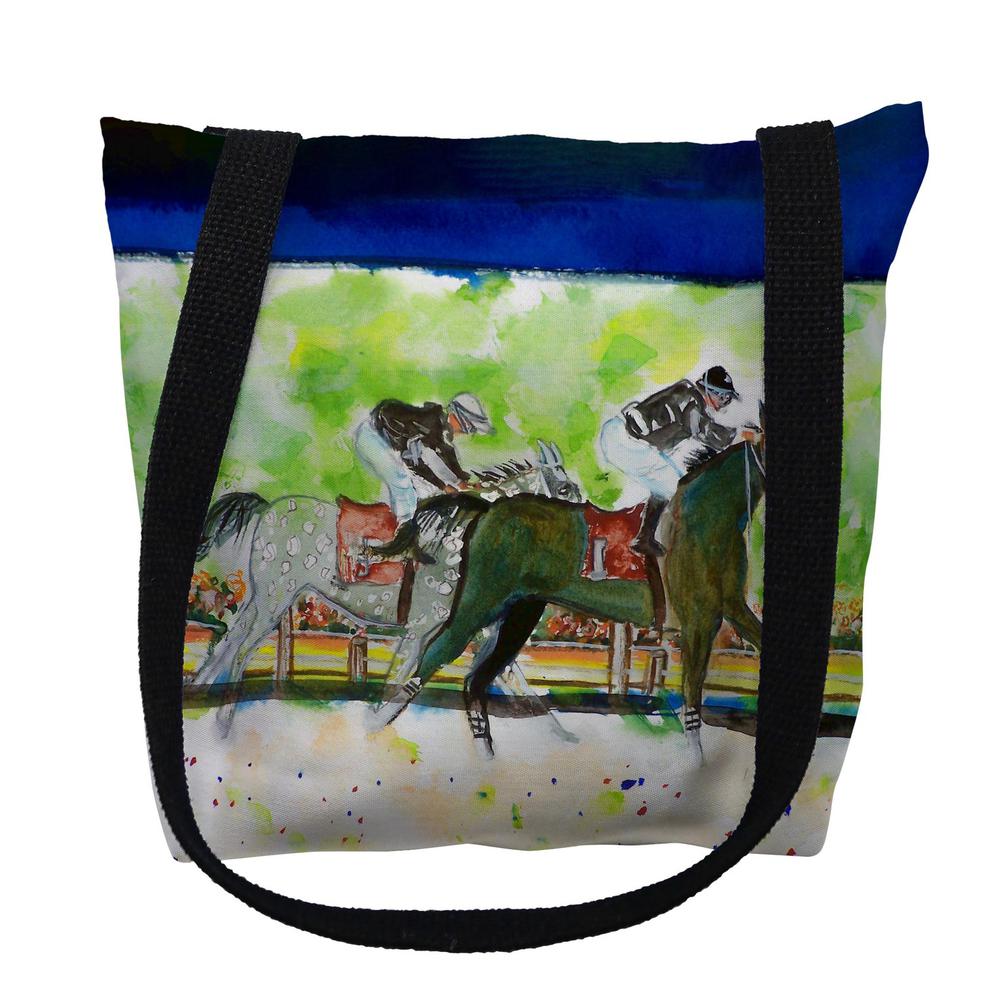 Close Race Large Tote Bag 18x18. Picture 1