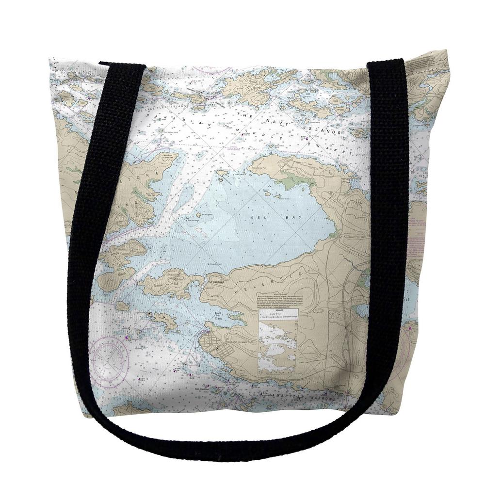 St Lawrence River, NY Nautical Map Medium Tote Bag 16x16. Picture 1