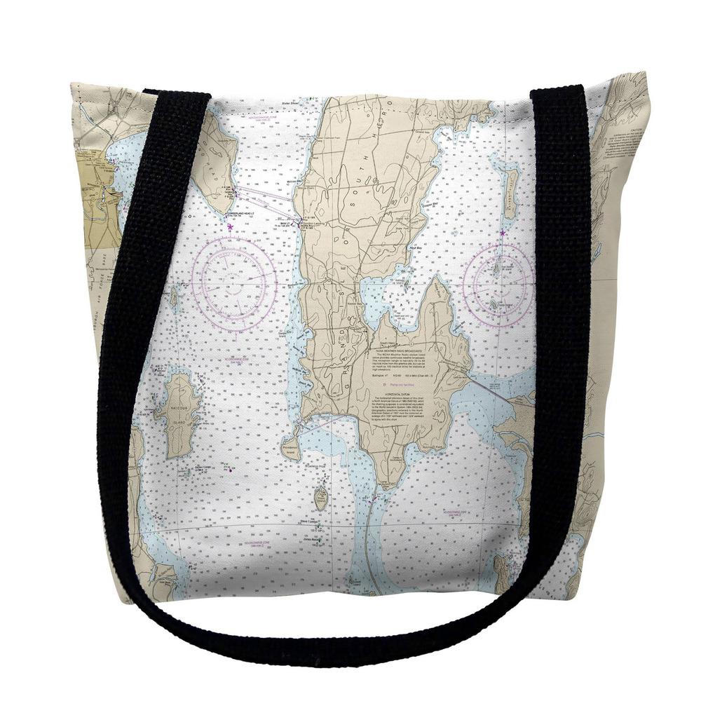 South Hero Island, VT Nautical Map Medium Tote Bag 16x16. Picture 1