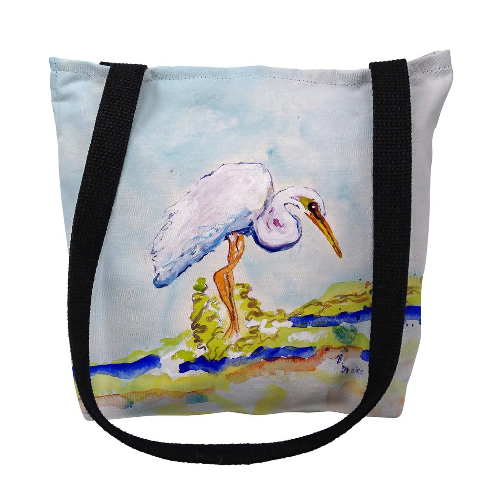 Betsy's Egret Small Tote Bag 13x13. Picture 1