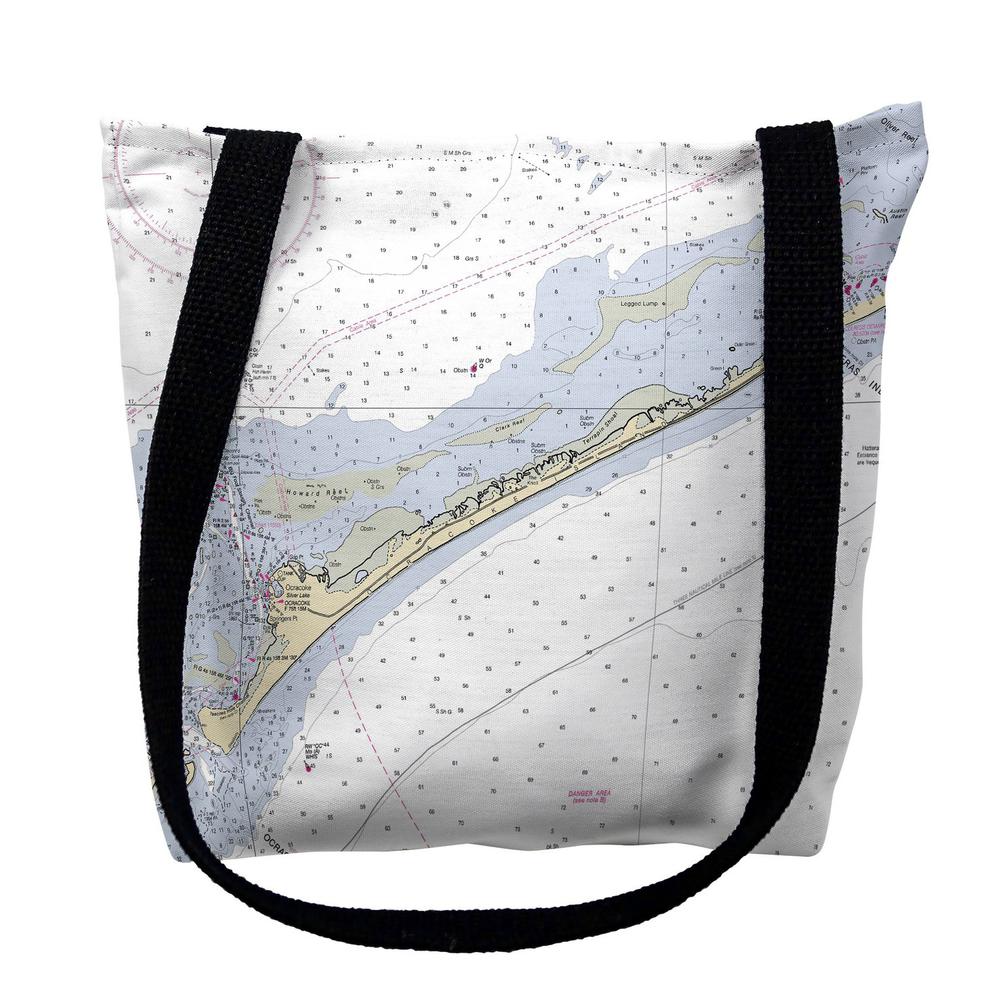 Ocracoke Inlet, NC Nautical Map Medium Tote Bag 16x16. Picture 1