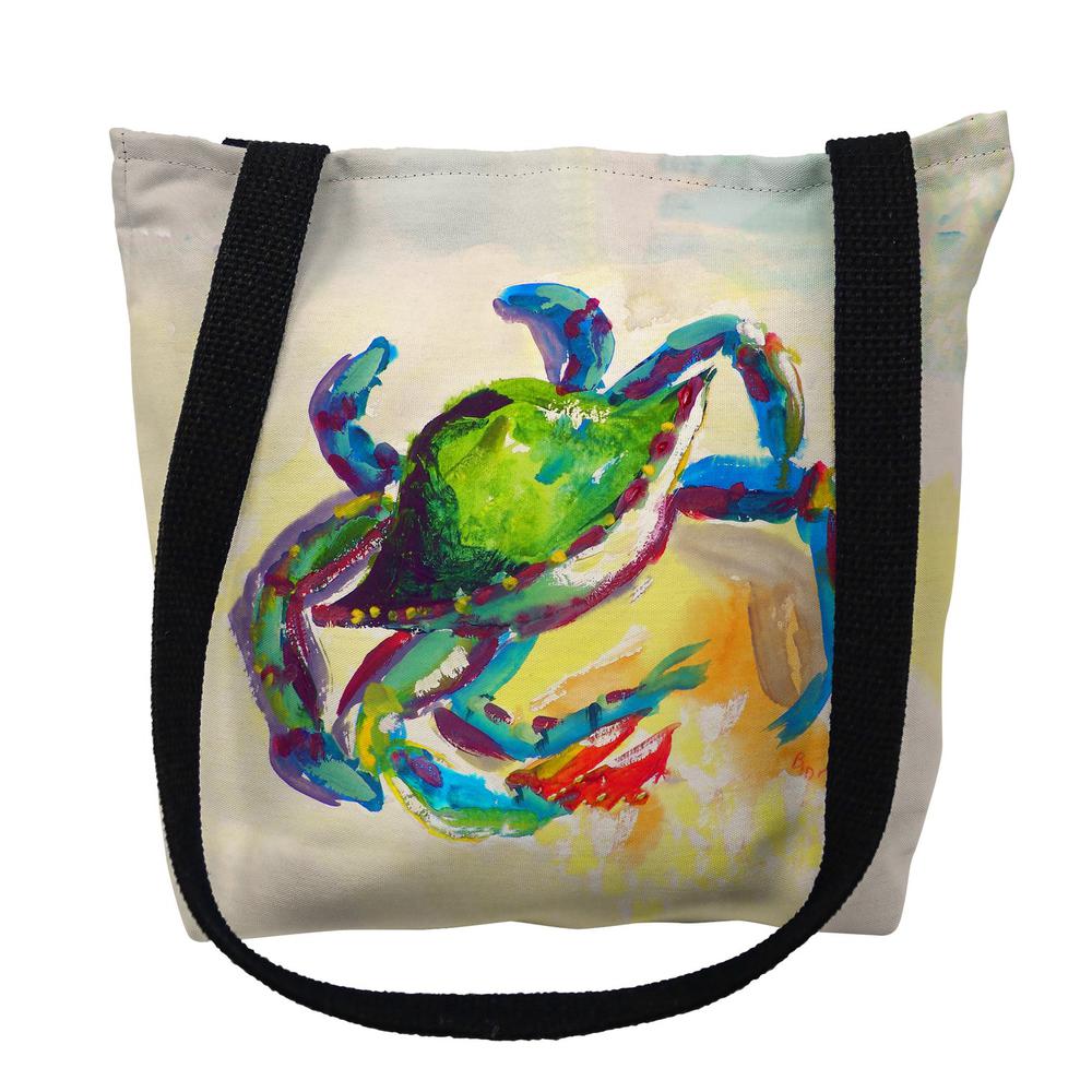 Teal Crab Medium Tote Bag 16x16. Picture 1