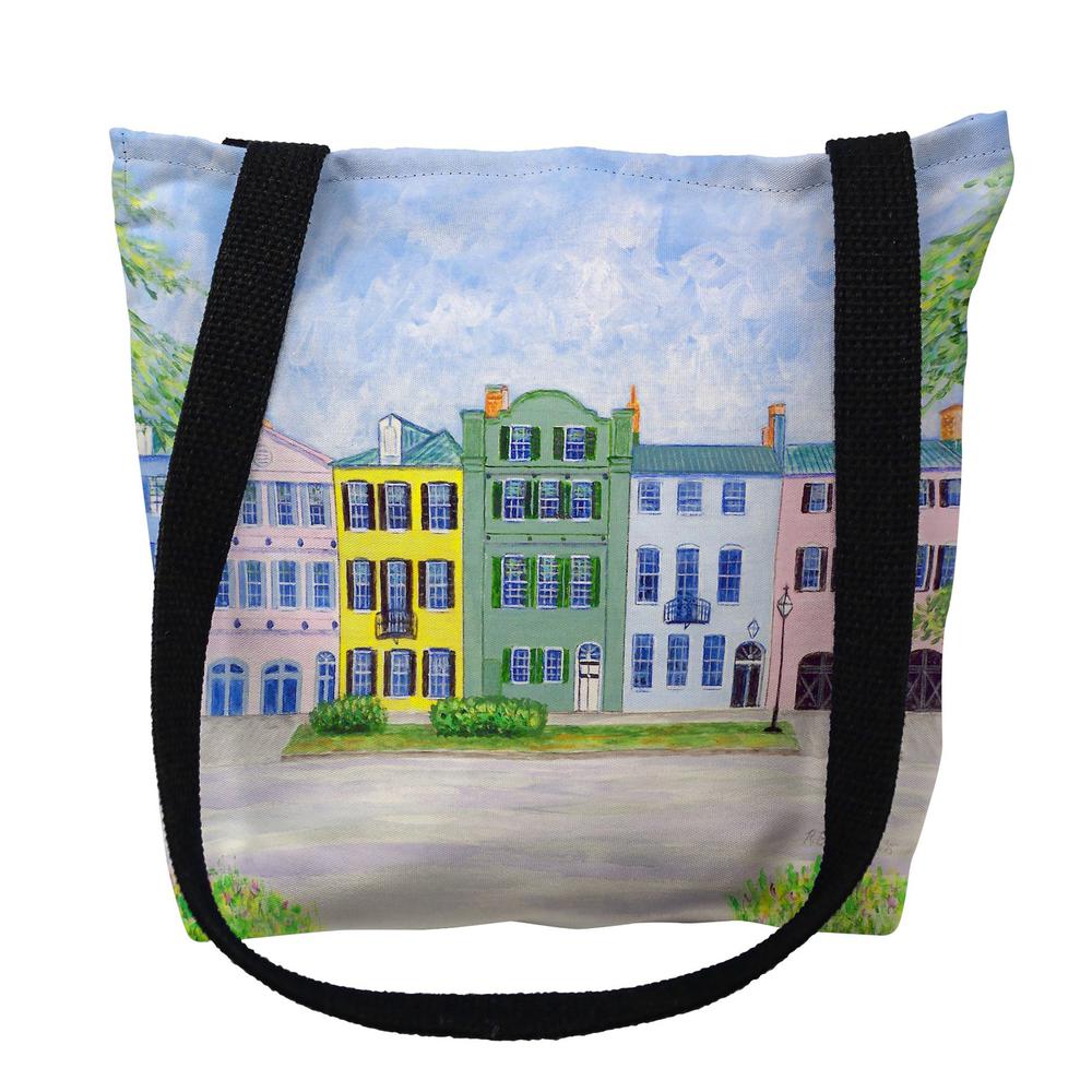 Rainbow Row Large Tote Bag 18x18. Picture 1