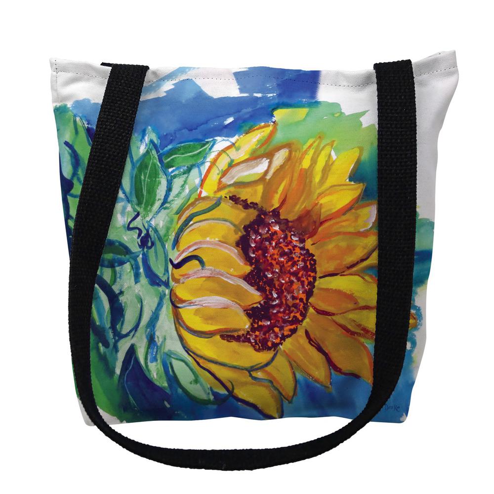Windy SunFlower Small Tote Bag 13x13. Picture 1