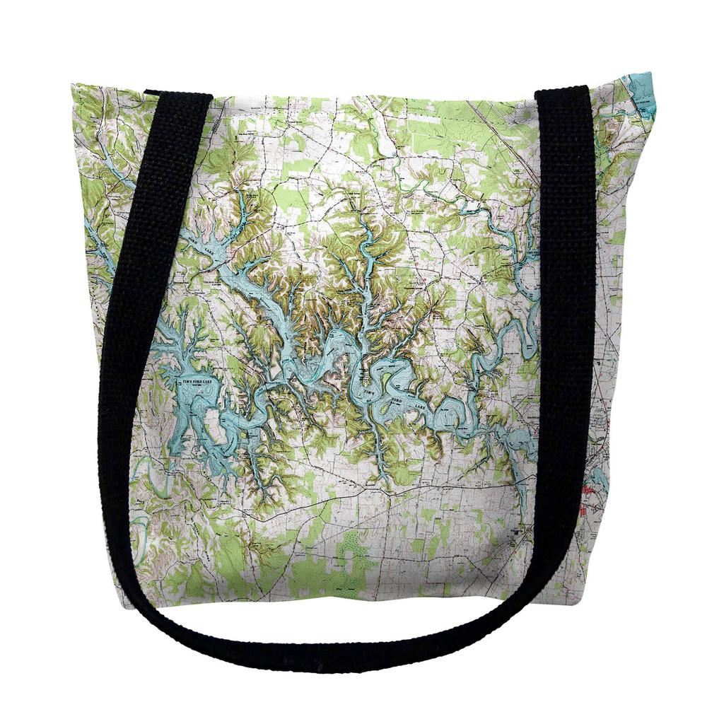Tims Ford Lake, TN Nautical Map Medium Tote Bag 16x16. Picture 1