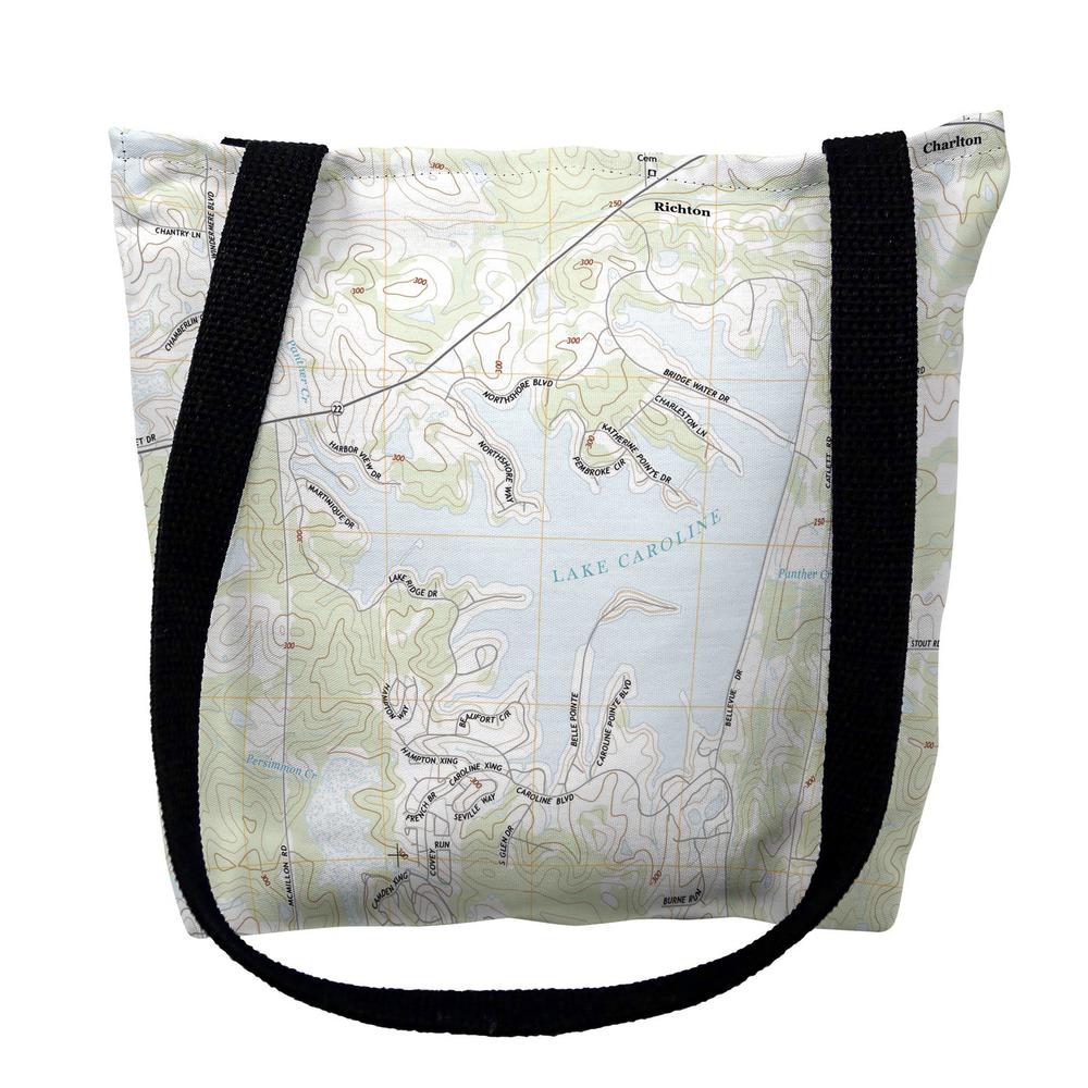 Lake Caroline, MS Nautical Map Medium Tote Bag 16x16. Picture 1