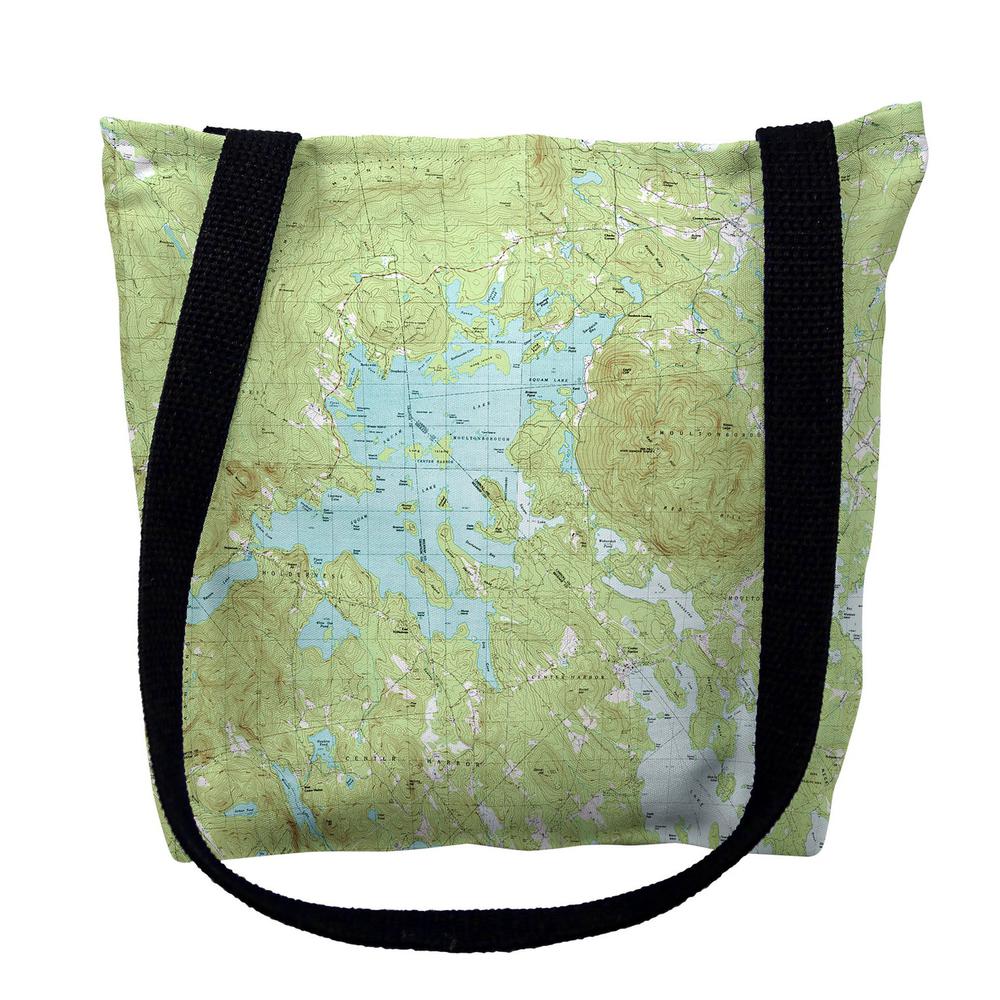 Squam Lake, NH Nautical Map Medium Tote Bag 16x16. Picture 1