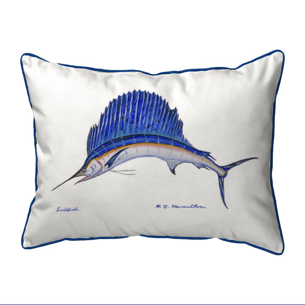 Sailfish Extra Large Zippered Pillow 20x24. Picture 1