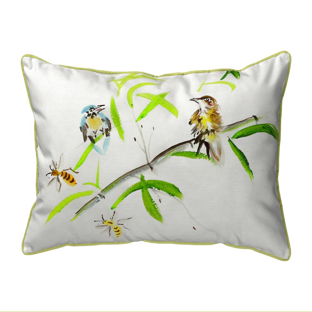 Birds & Bees I Extra Large Zippered Pillow 20x24. Picture 1