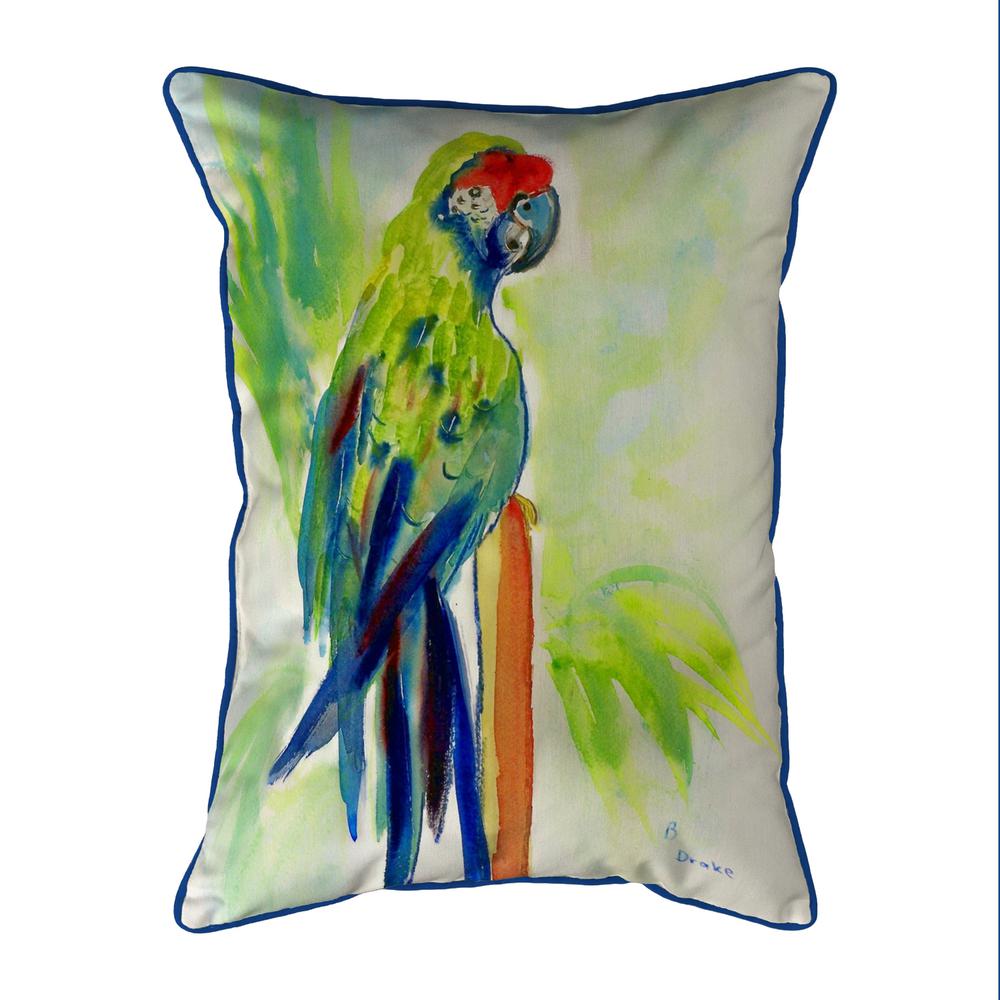 Green Parrot Extra Large Zippered Pillow 20x24. Picture 1