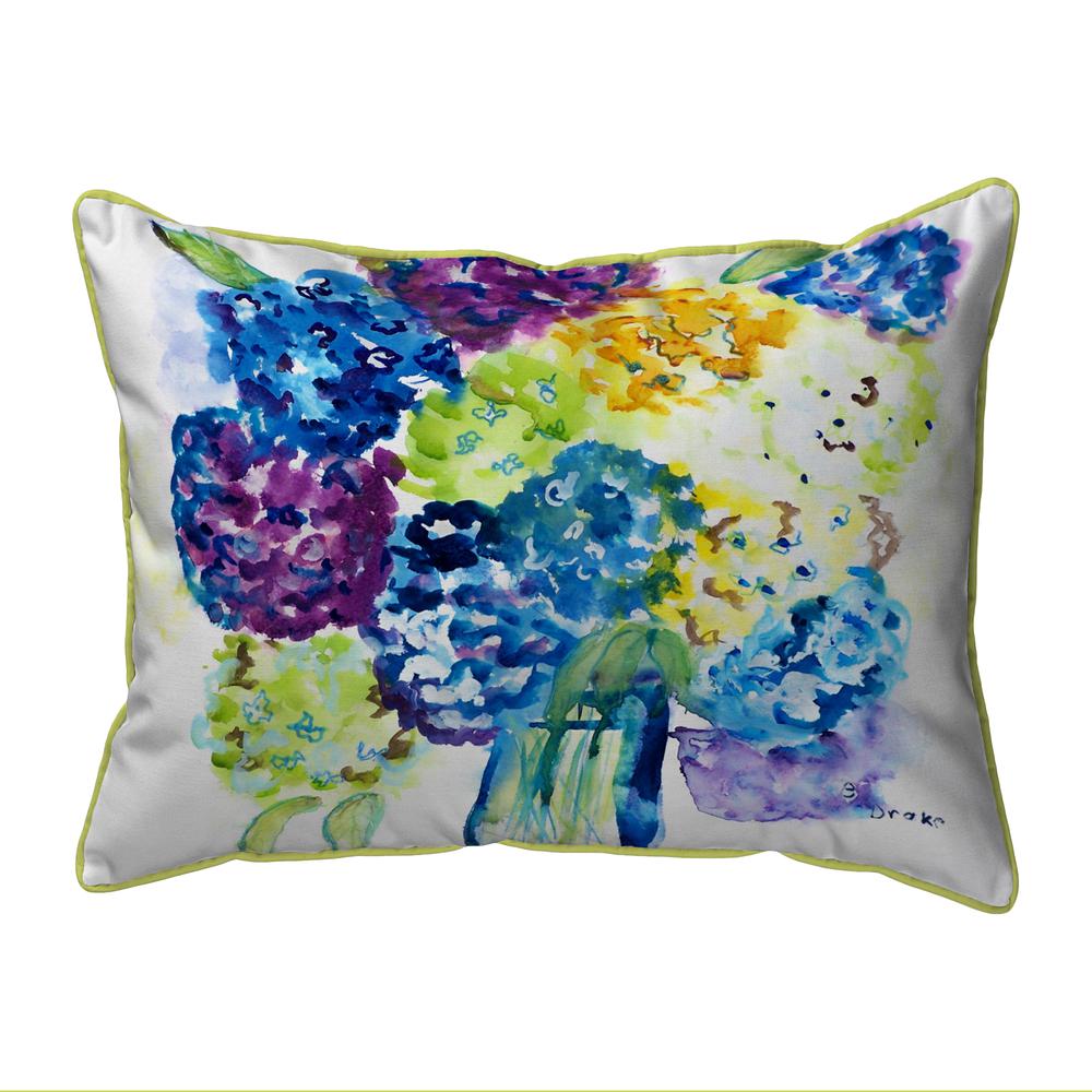 Betsy's Hydrangea Extra Large Zippered Pillow 20x24. Picture 1
