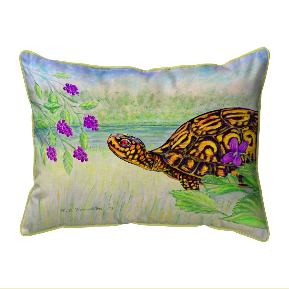 Turtle & Berries Extra Large Zippered Pillow 20x24. Picture 1