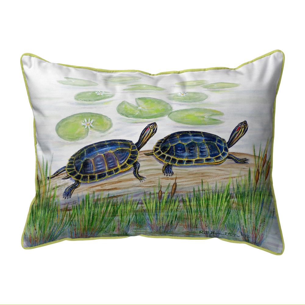 Two Turtles Extra Large Zippered Pillow 20x24. Picture 1