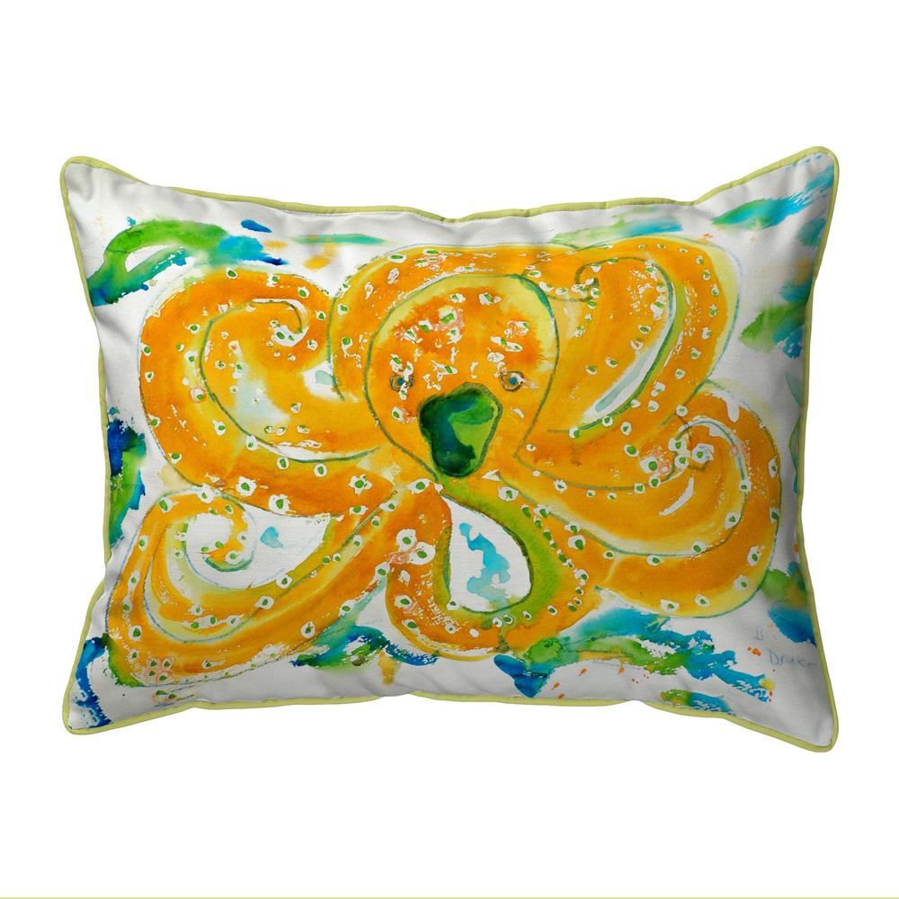 Orange Octopus Extra Large Zippered Pillow 20x24. Picture 1