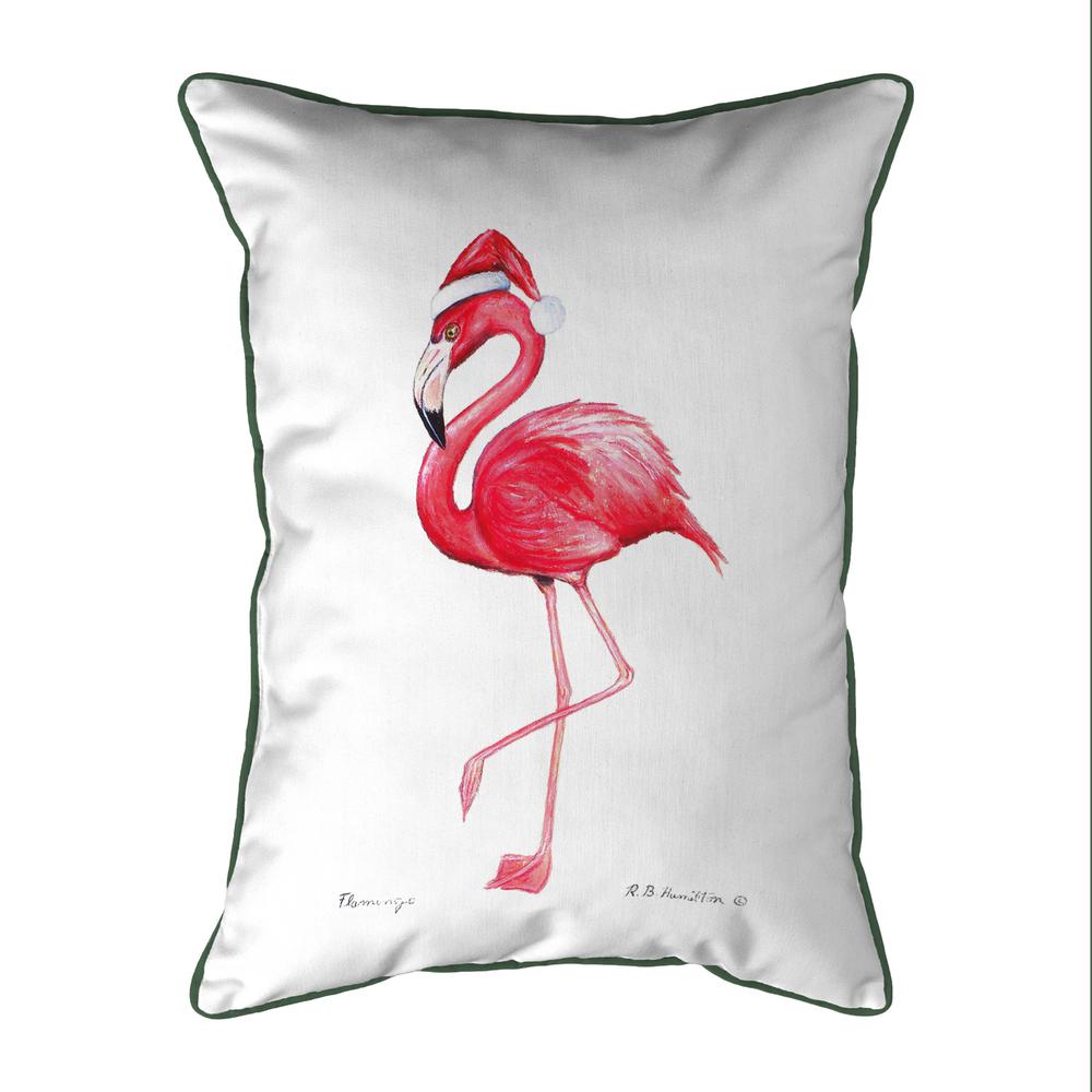 Flamingo Santa Extra Large Zippered Pillow 20x24. Picture 1