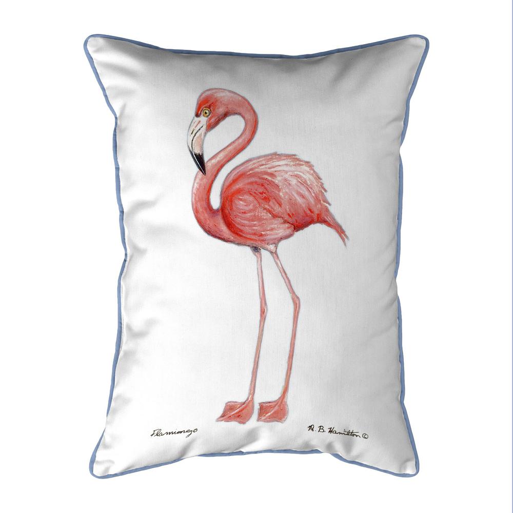 Flamingo White Background Extra Large Corded Indoor/Outdoor Pillow 20x24. Picture 1