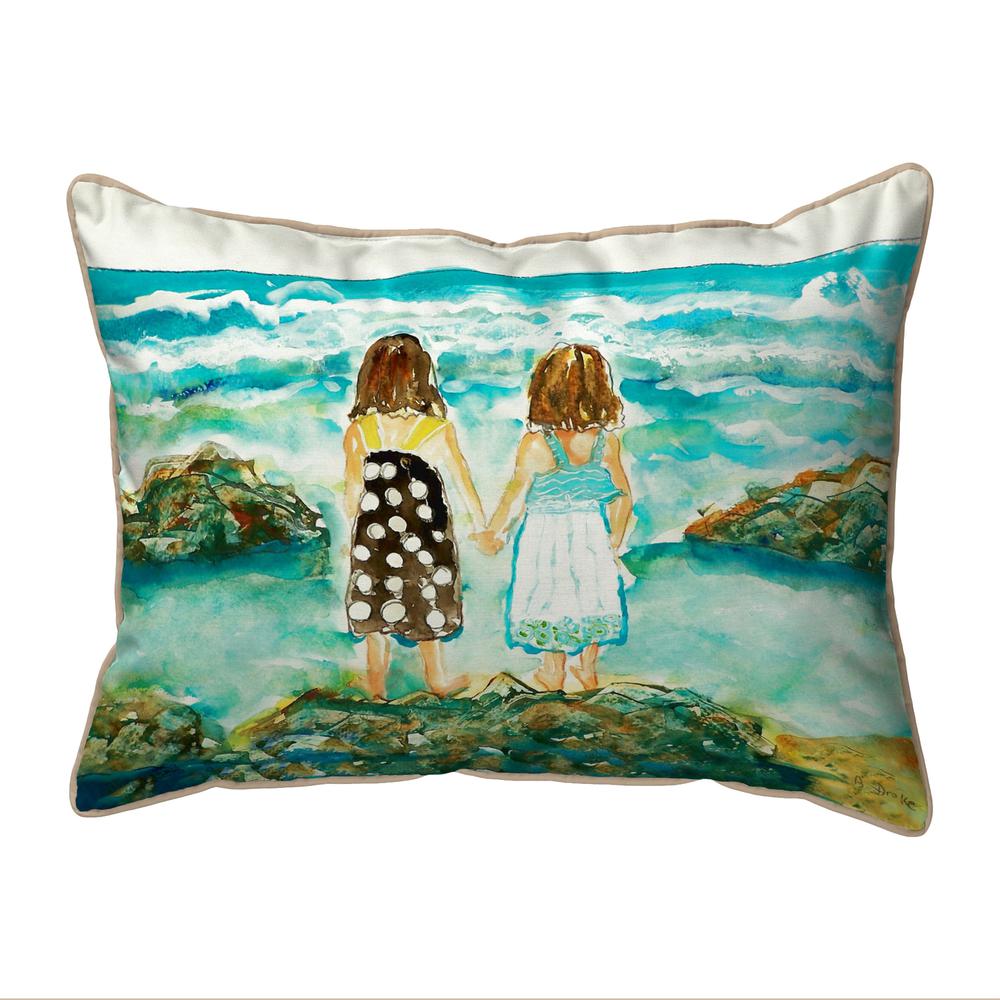 Twins on Rocks Extra Large Zippered Pillow 20x24. Picture 1