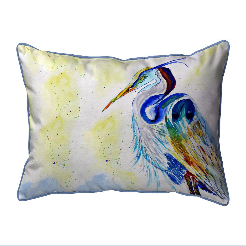 Watercolor Heron Extra Large Zippered Pillow 20x24. Picture 1