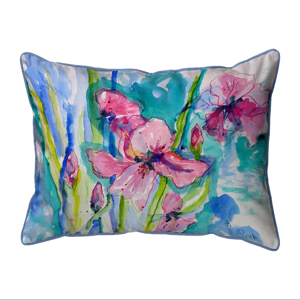 Pink Iris Extra Large Zippered Pillow 20x24. Picture 1