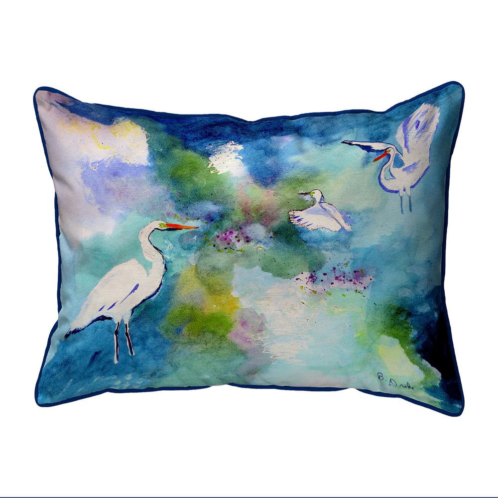Three Egrets Extra Large Zippered Pillow 20x24. Picture 1