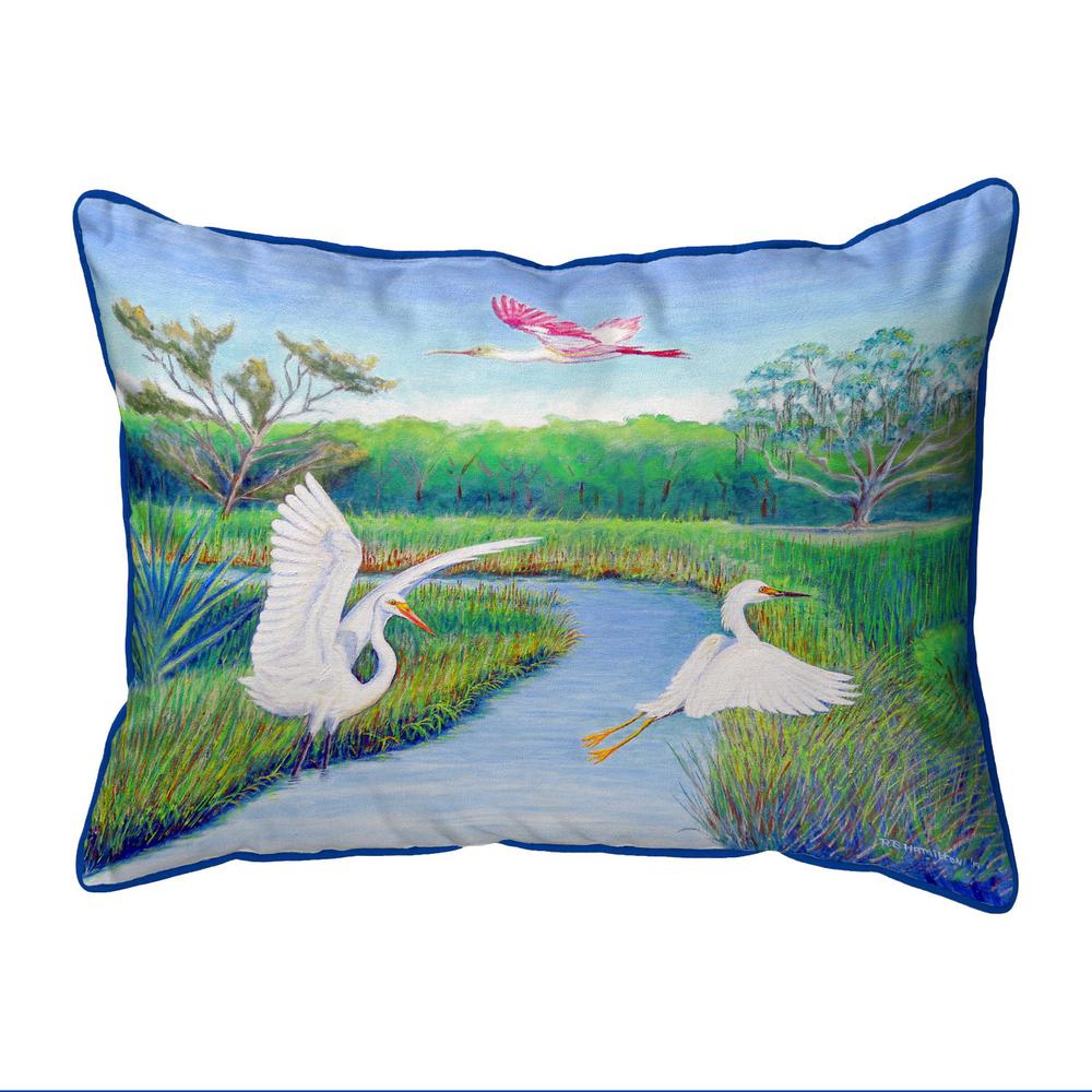 Marsh Wings Extra Large Zippered Indoor/Outdoor Pillow 20x24. Picture 1