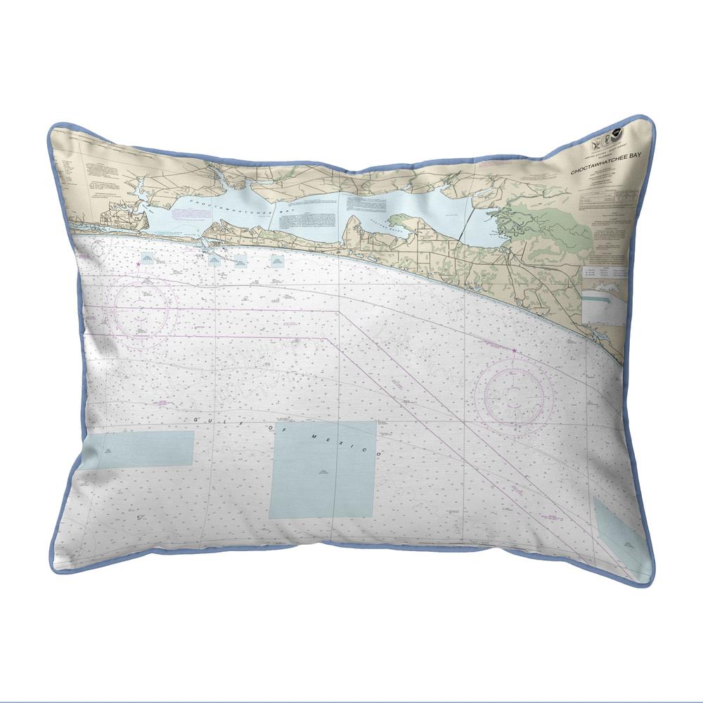 Choctawhatchee Bay, FL Nautical Map Extra Large Zippered Indoor/Outdoor Pillow 20x24. Picture 1