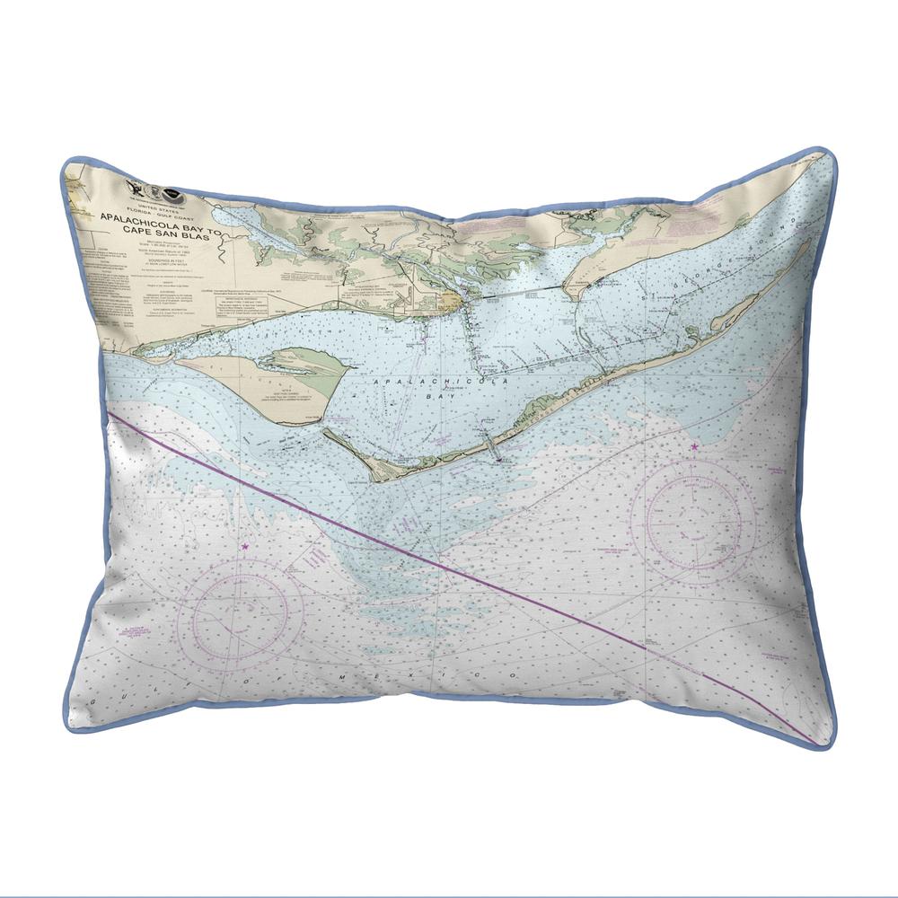 St George Island, FL Nautical Map Extra Large Zippered Indoor/Outdoor Pillow 20x24. Picture 1